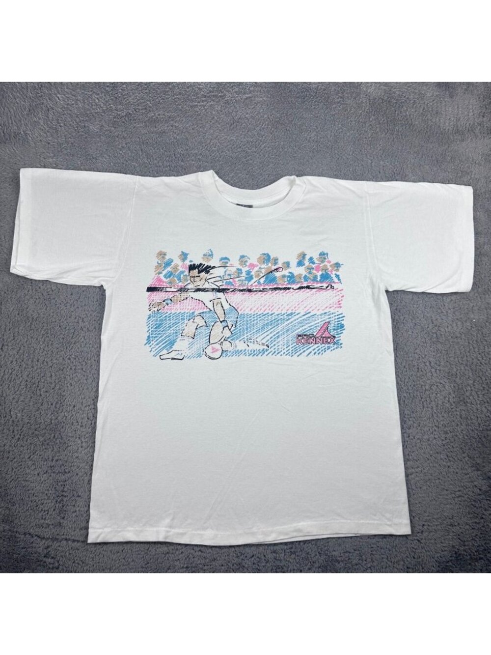 Vintage Pro Kennex T-Shirt Mens L  80s Tennis Graphic Single Stitch Made in USA